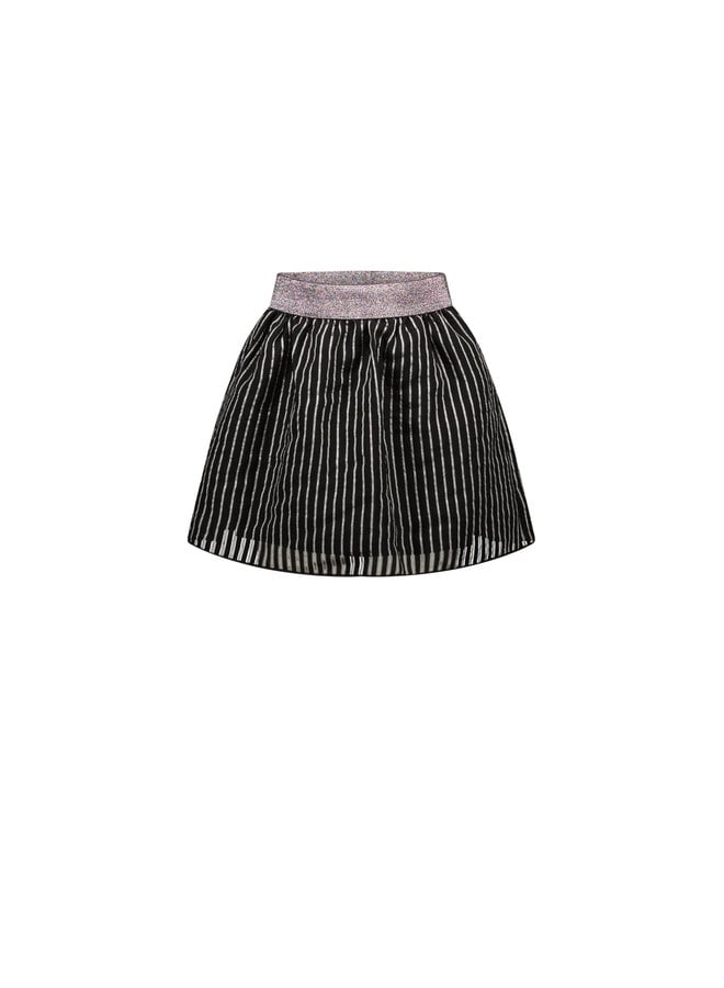 Moodstreet - Striped Skirt - Black
