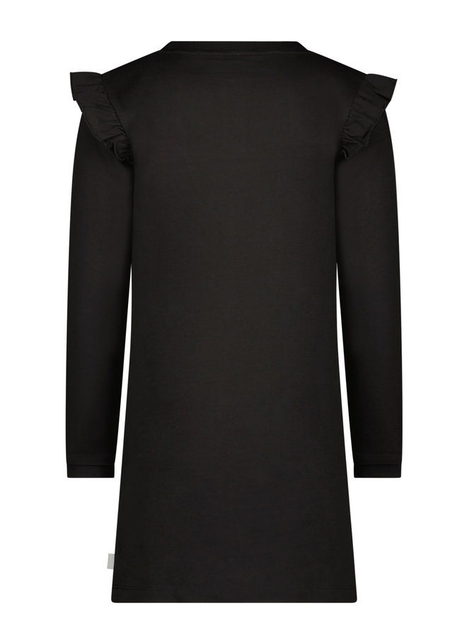 Moodstreet - Sweat Dress Frills - Black
