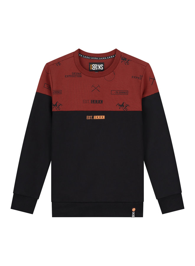 Skurk - Sweater Sep - Burgundy AOP