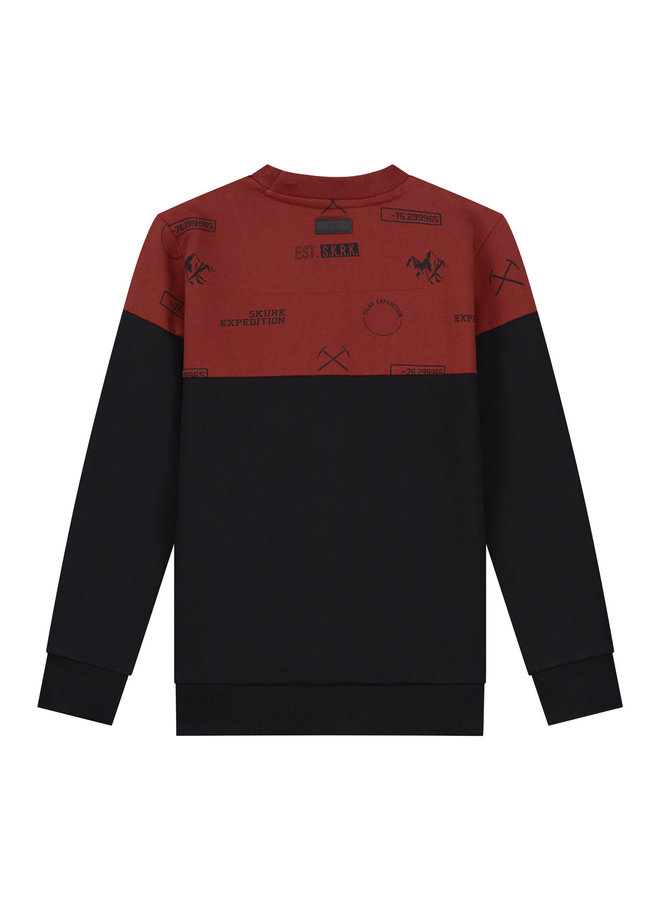 Skurk - Sweater Sep - Burgundy AOP