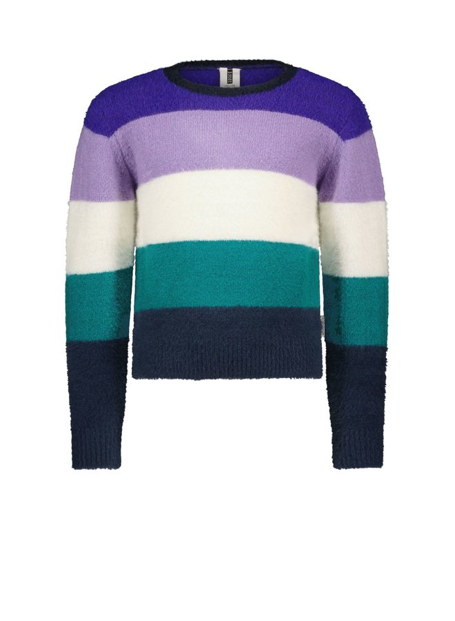 B.Nosy - Stripe Knitted Sweater - Deep Purple