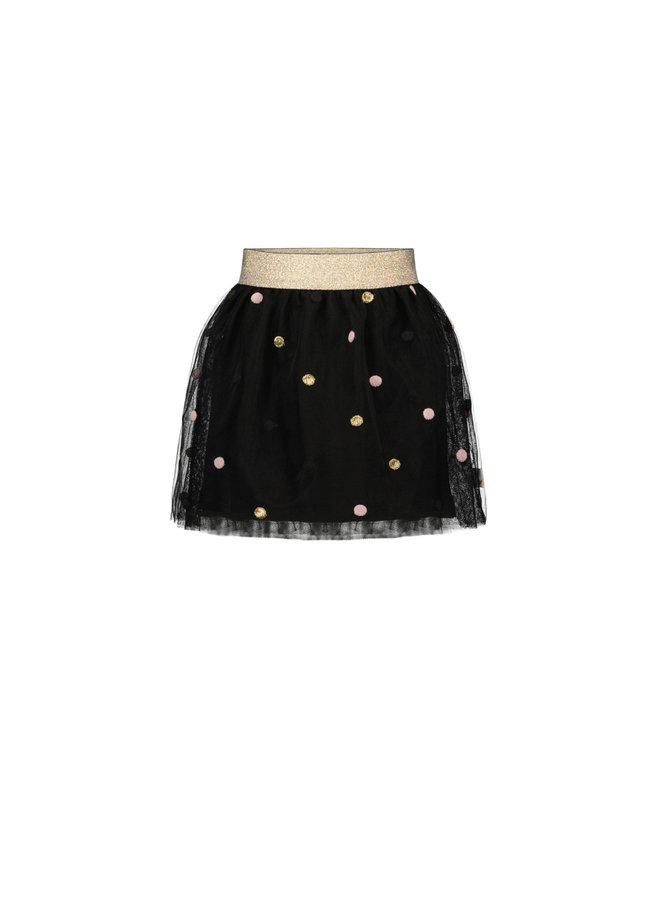 Moodstreet - Dotted Skirt - Black