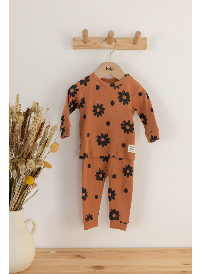 Feetje - Baby Pyjama Flora Flower Hazelnoot - Premium Sleepwear