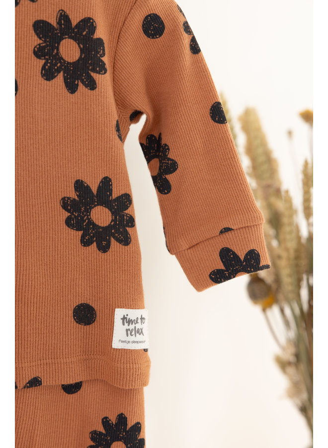 Feetje - Pyjama Flora Flower Hazelnoot - Premium Sleepwear