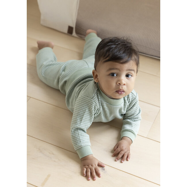 Feetje - Baby Pyjama Wafel - Groen Melange
