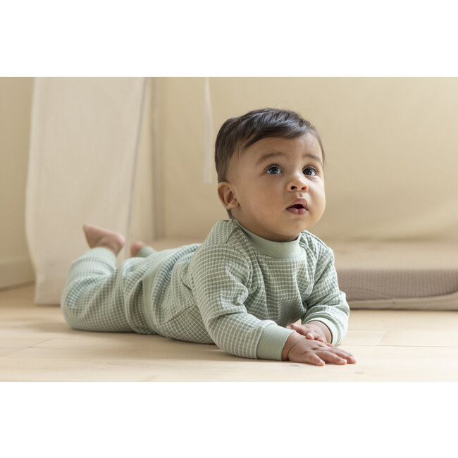 Feetje - Baby Pyjama Wafel - Groen Melange