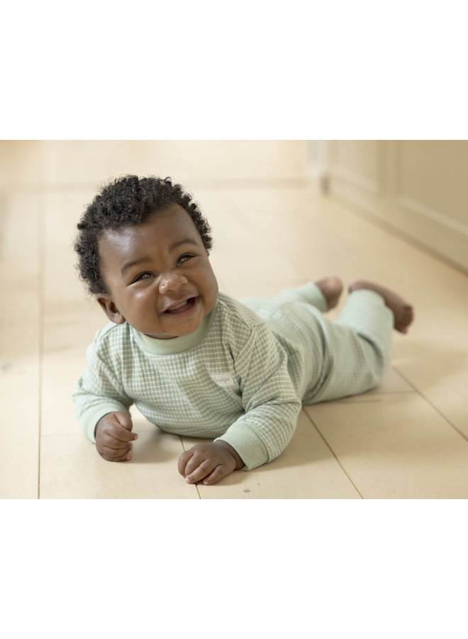 Feetje - Baby Pyjama Wafel - Groen Melange