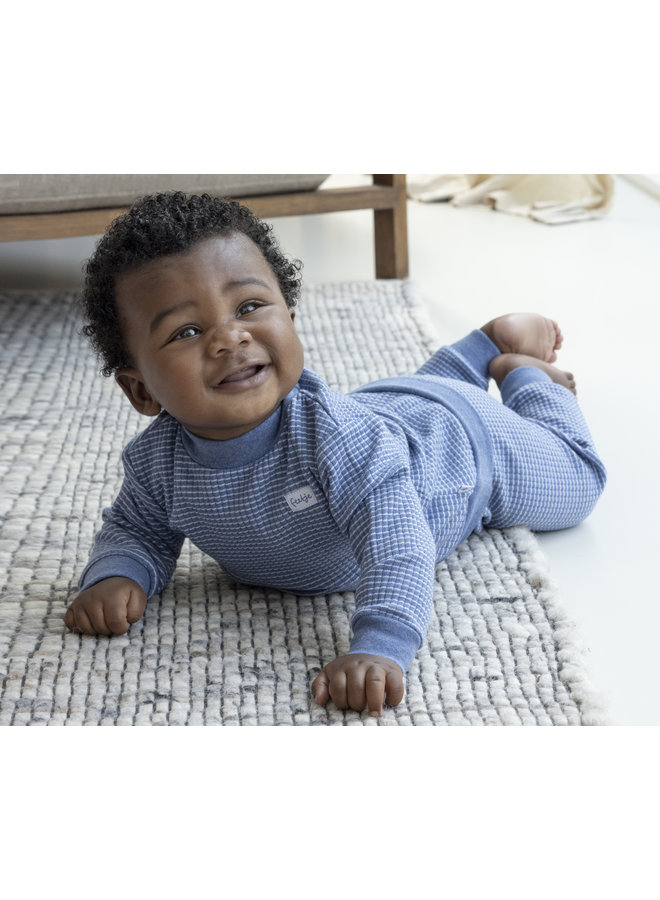 Feetje - Baby Pyjama Wafel - Blauw Melange