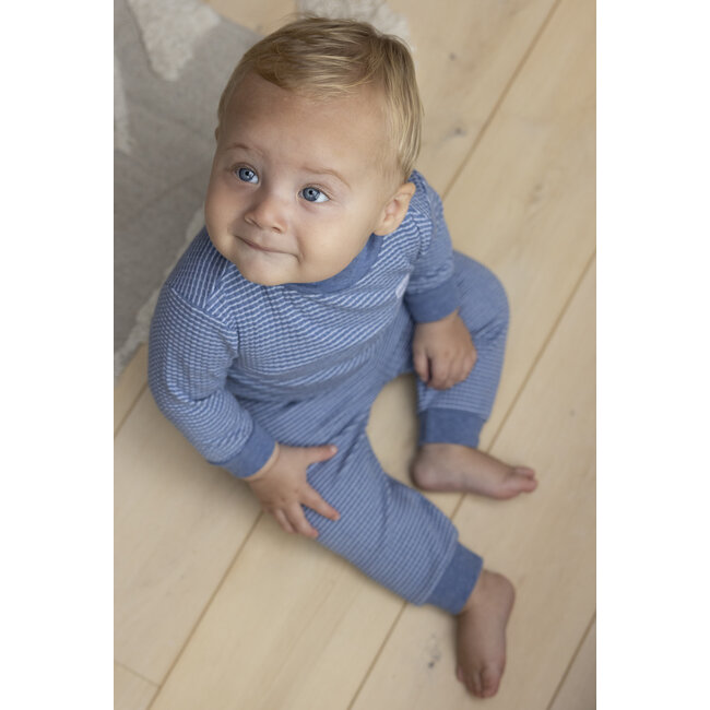 Feetje - Baby Pyjama Wafel - Blauw Melange
