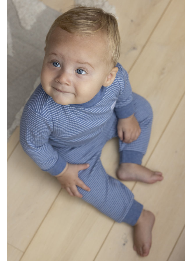 Feetje - Baby Pyjama Wafel - Blauw Melange