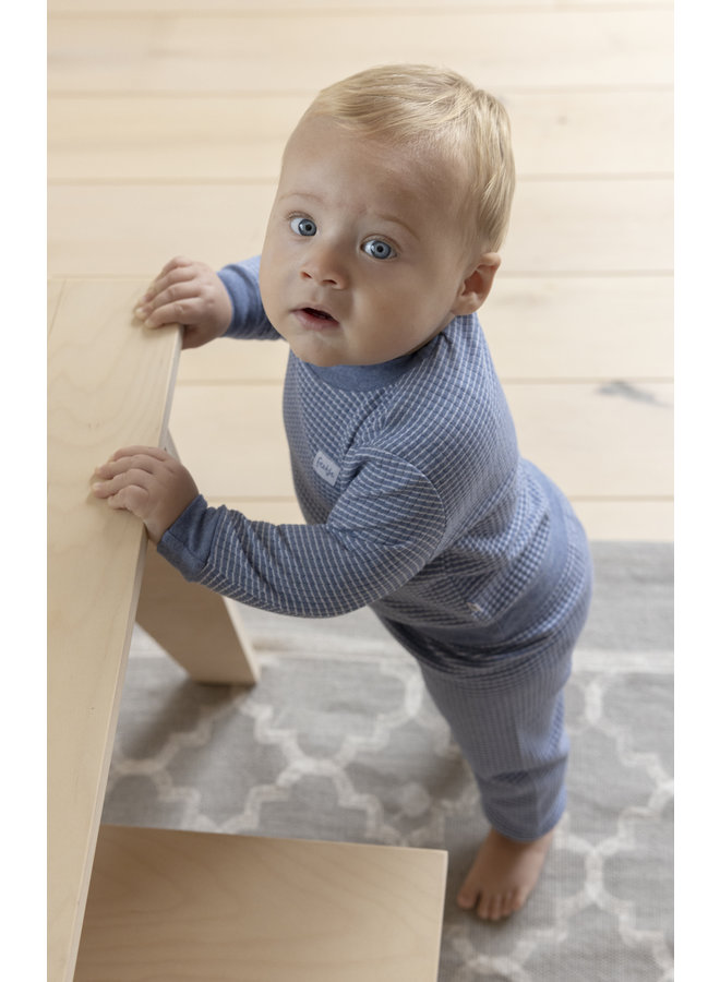 Feetje - Baby Pyjama Wafel - Blauw Melange