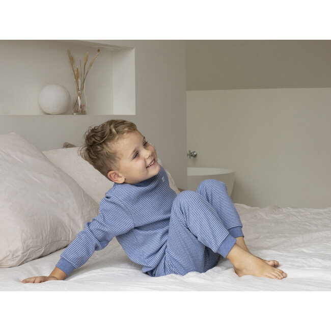 Feetje - Pyjama Wafel - Blauw Melange