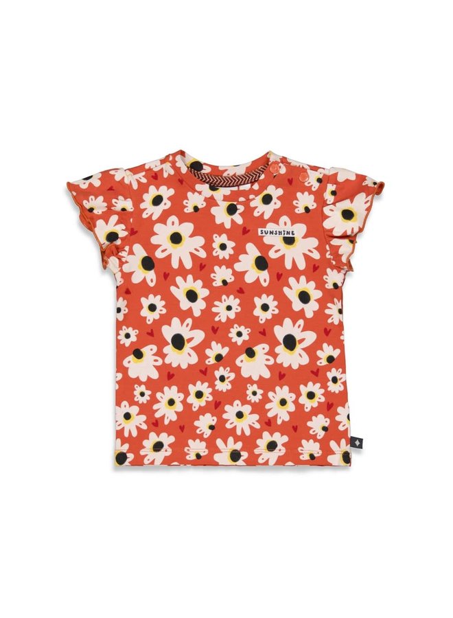 Feetje - T-shirt AOP Roest - Have A Nice Daisy