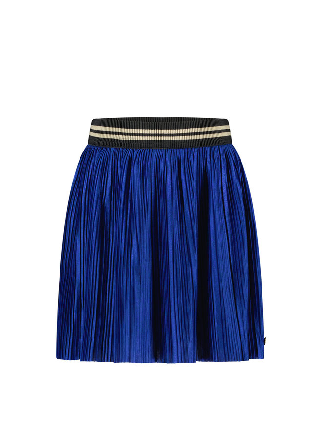 Like Flo - Metallic Plisse Skirt - Cobalt