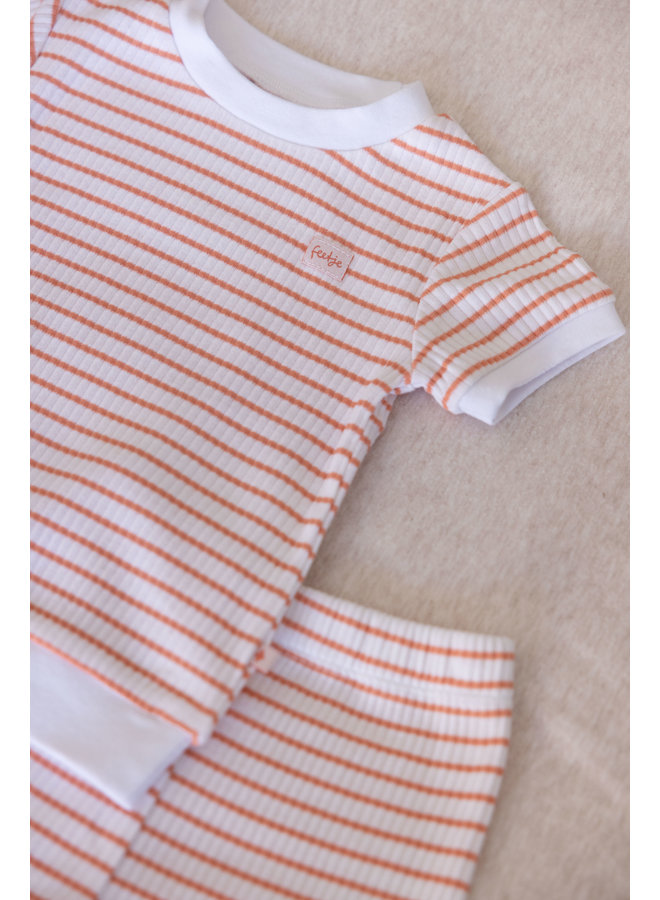 Feetje - Baby Shortama Zomer Pyjama Wafel - Terra Pink