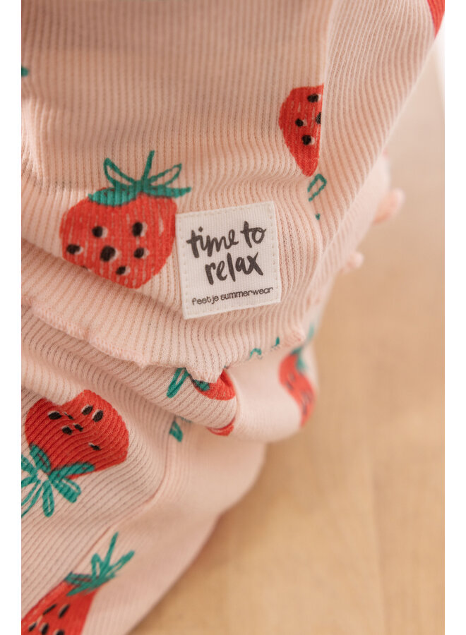 Feetje - Shortama Zomer Pyjama Suzy Strawberry - Roze