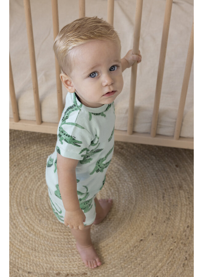 Feetje - Baby Shortama Zomer Pyjama Chris Croc - Groen