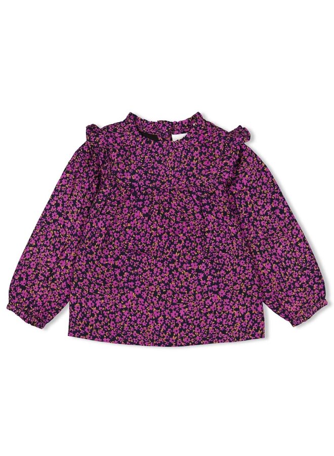 Jubel - Blouse Ruches Marine - Flowers For Life