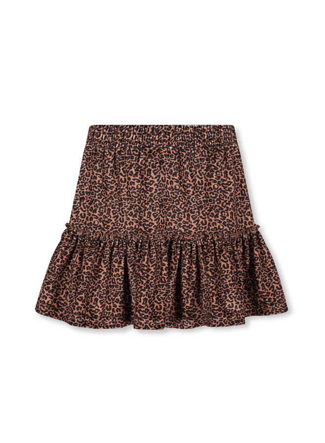 Moodstreet - Velours Leopard Skirt - Camel