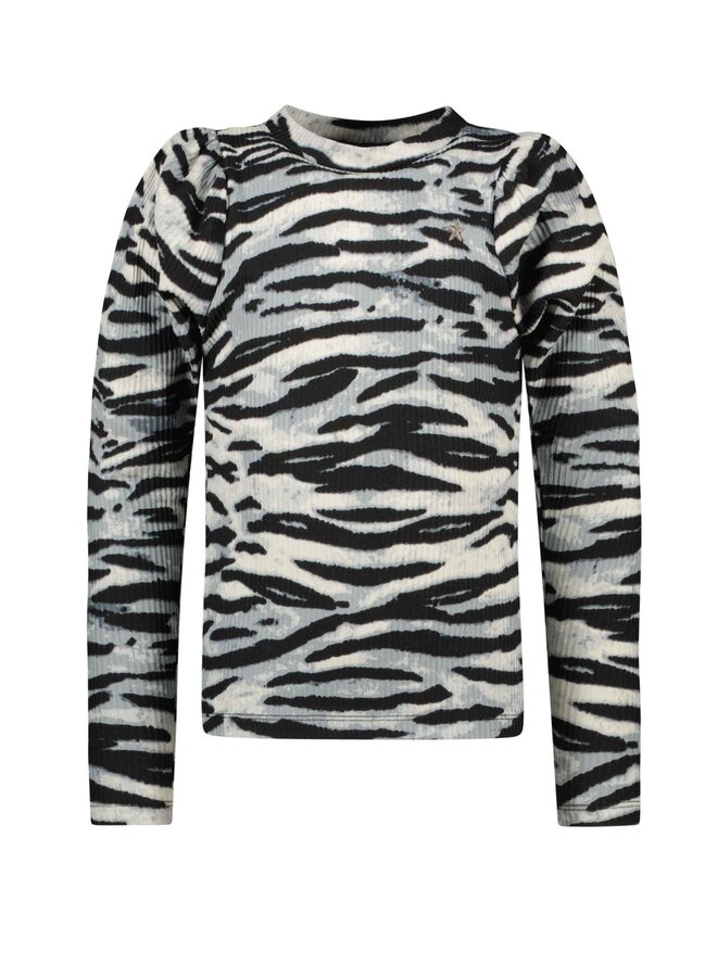 Like Flo - Fancy Rib Puffy Top - Zebra