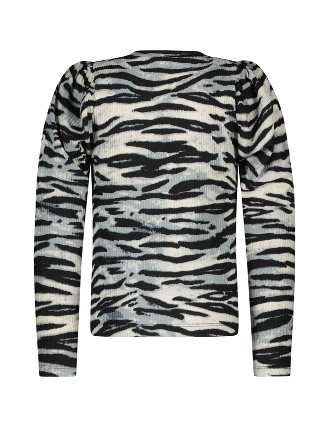 Like Flo - Fancy Rib Puffy Top - Zebra