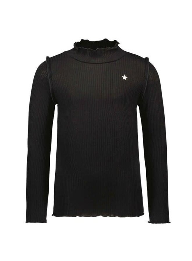 Like Flo - Solid Rib Rollneck  - Black