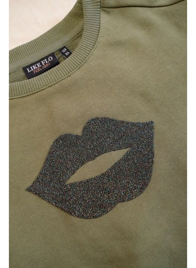 Like Flo - Sweater Crewneck - Army