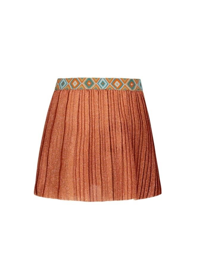 Like Flo - Glitter Plisse Skirt - Ginger