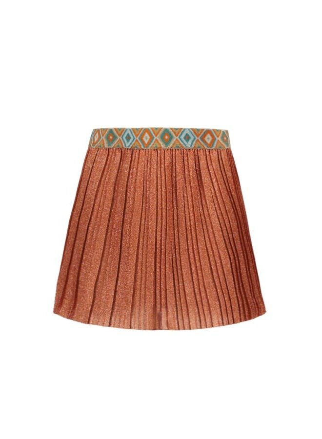 Like Flo - Glitter Plisse Skirt - Ginger