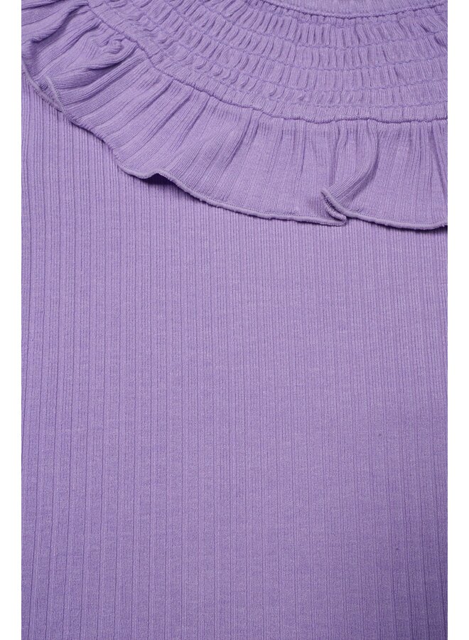 NoNo - Rib Jersey Shirt Kris - Galaxy Lilac