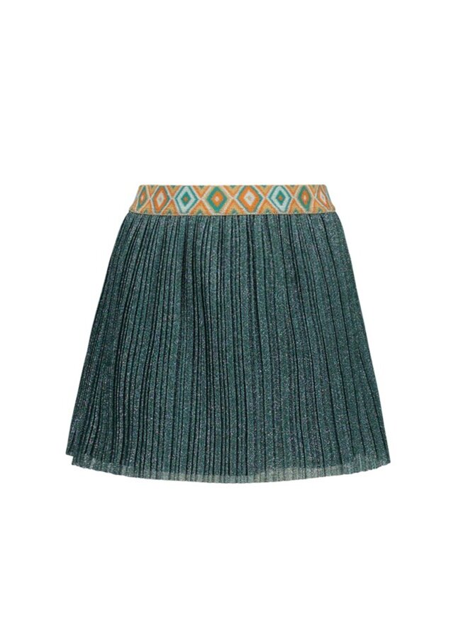 Like Flo - Glitter Plisse Skirt - Aqua