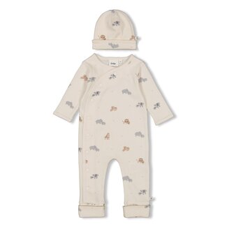 Feetje Feetje - Geschenkset Boxpak + Muts AOP Savanne Dieren - Offwhite