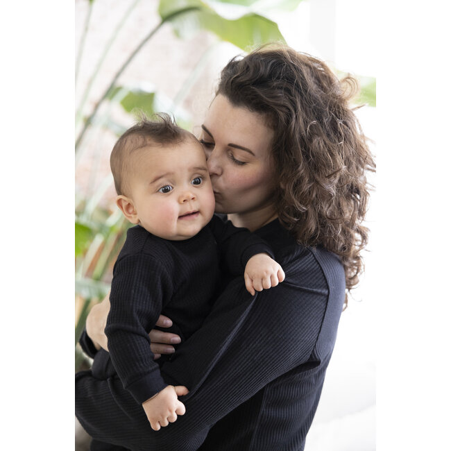 Feetje - Baby Pyjama Wafel - Fancy Black - Family Edition