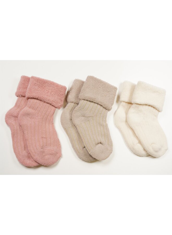 Petite Maison - 3-Pack Terry Socks - Pastel Pink