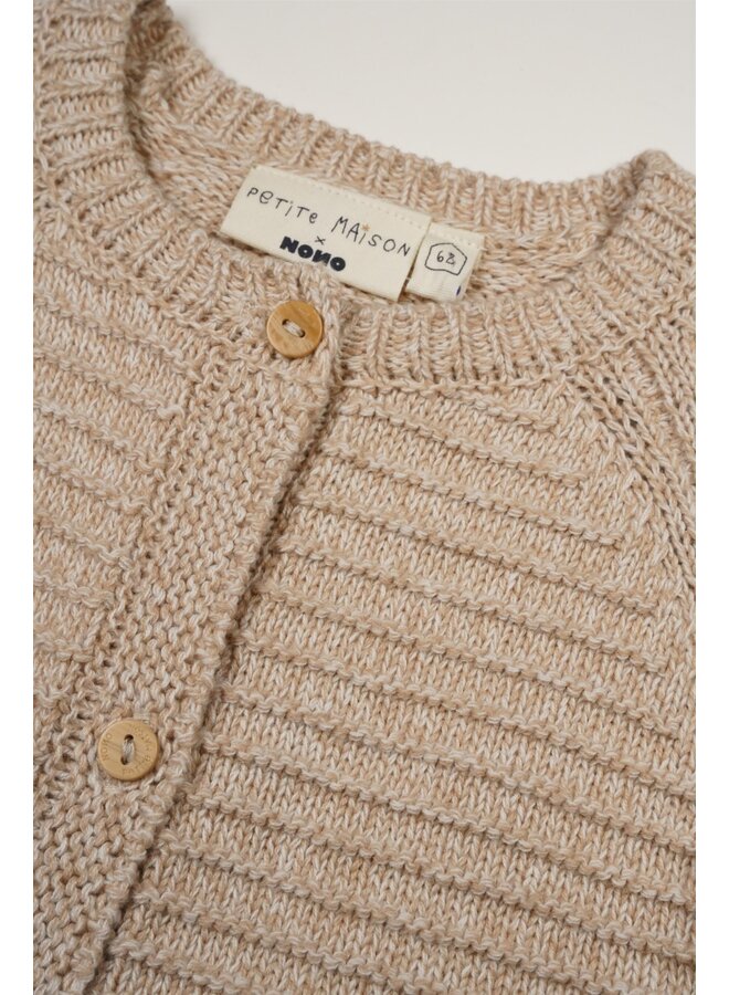 Petite Maison - Knitted Button Up Cardigan - Oatmeal