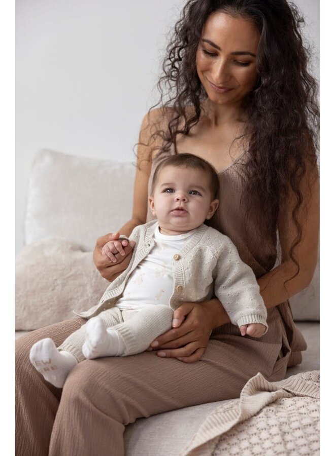 Feetje - Broek Gebreid Taupe Melange - Little Duck