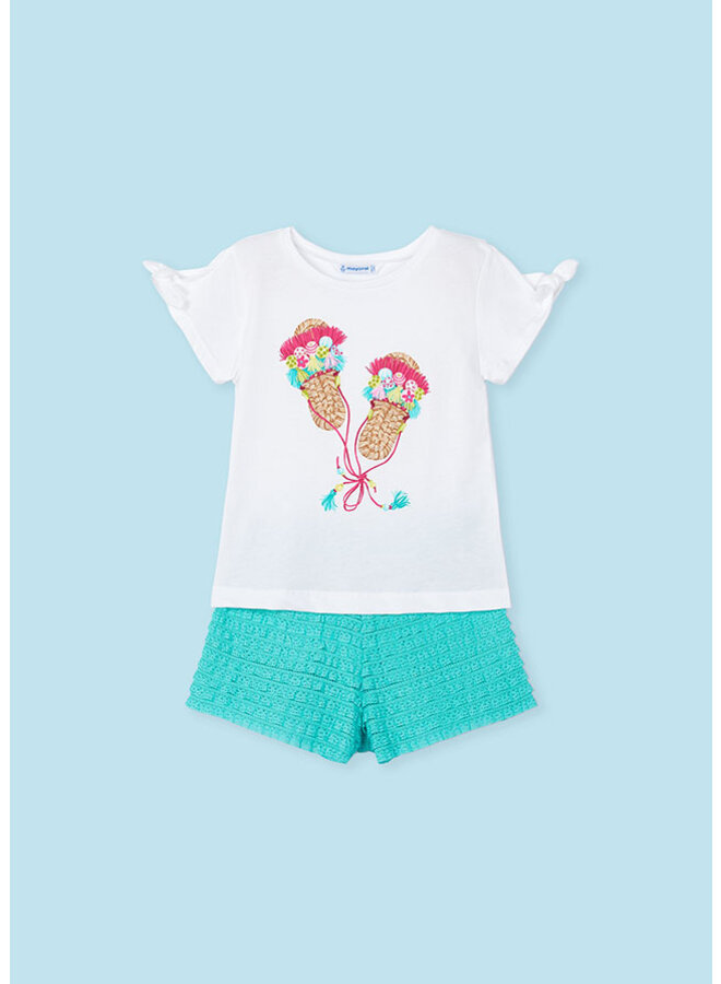 Mayoral - Flutter Shorts Set - Jade