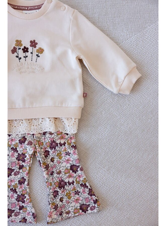 Feetje - Flare Broek AOP Roze - Wild Flowers