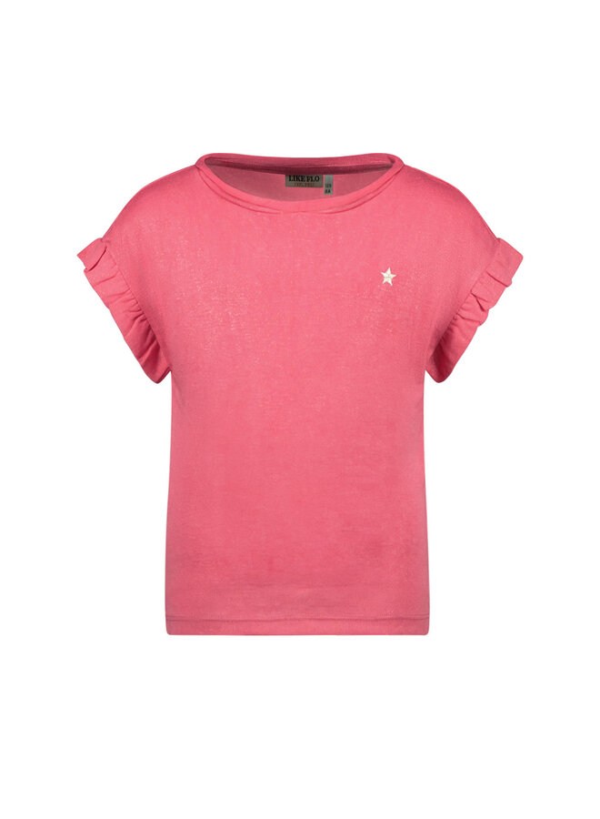 Like Flo - Metallic Slub Jersey Tee - Pink