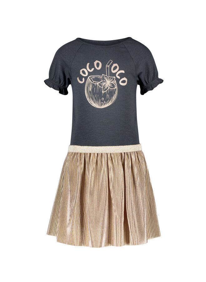 Like Flo - Dress Gold Plisse Skirt - Antra