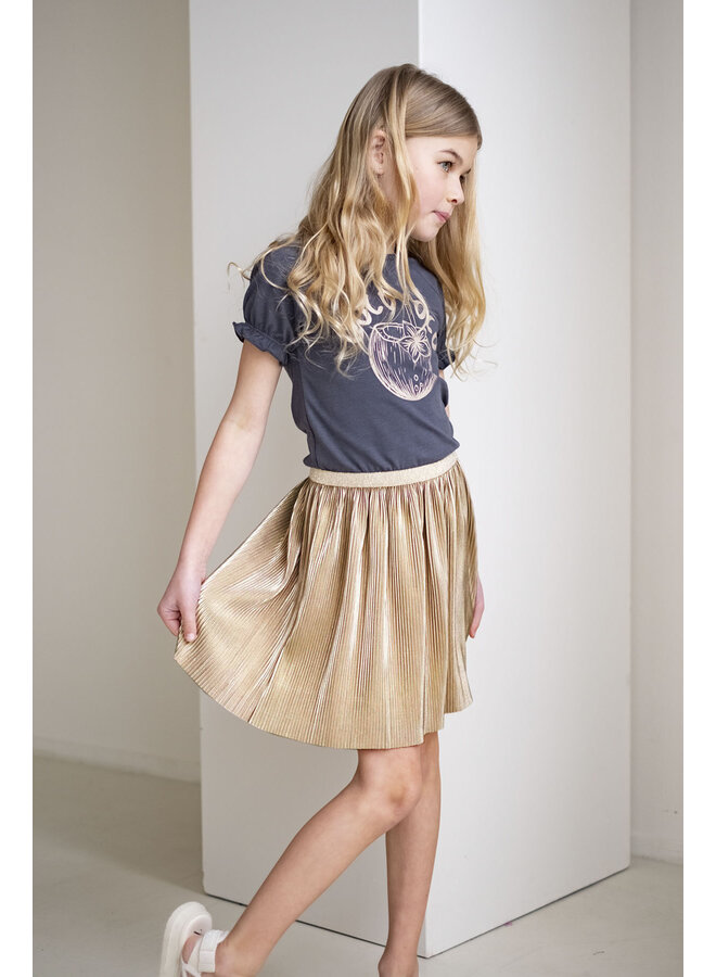 Like Flo - Dress Gold Plisse Skirt - Antra