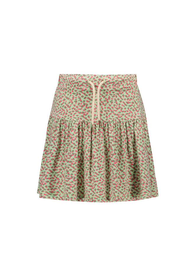 Like Flo - Viscose Crepe Skirt - Soft Green Dot