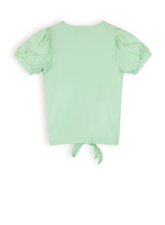 NoNo - Rib Jersey T-Shirt Knot Komy - Spring Meadow Green