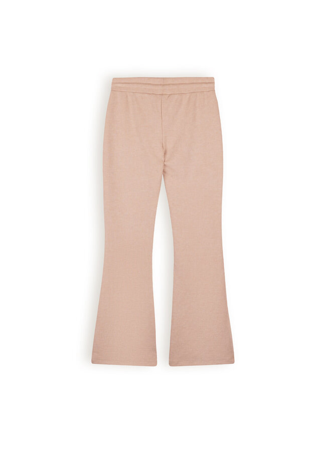 NoBell' - Melange Rib Flared Pants Sady - Rosy Sand