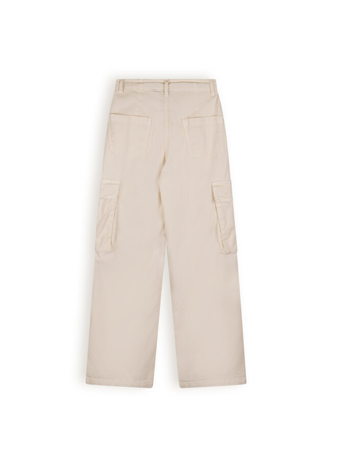NoBell' - Garment Dyed Stretch Twill Cargo Pants Susy - Pearled Ivory