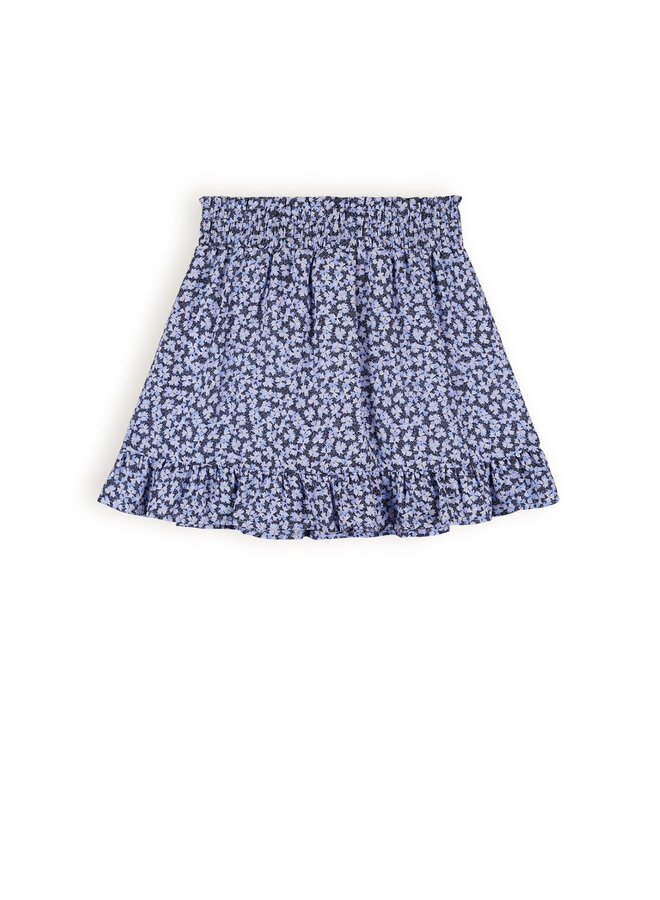 NoBell' - Denim Flower Skirt Ninez - Satin Blue