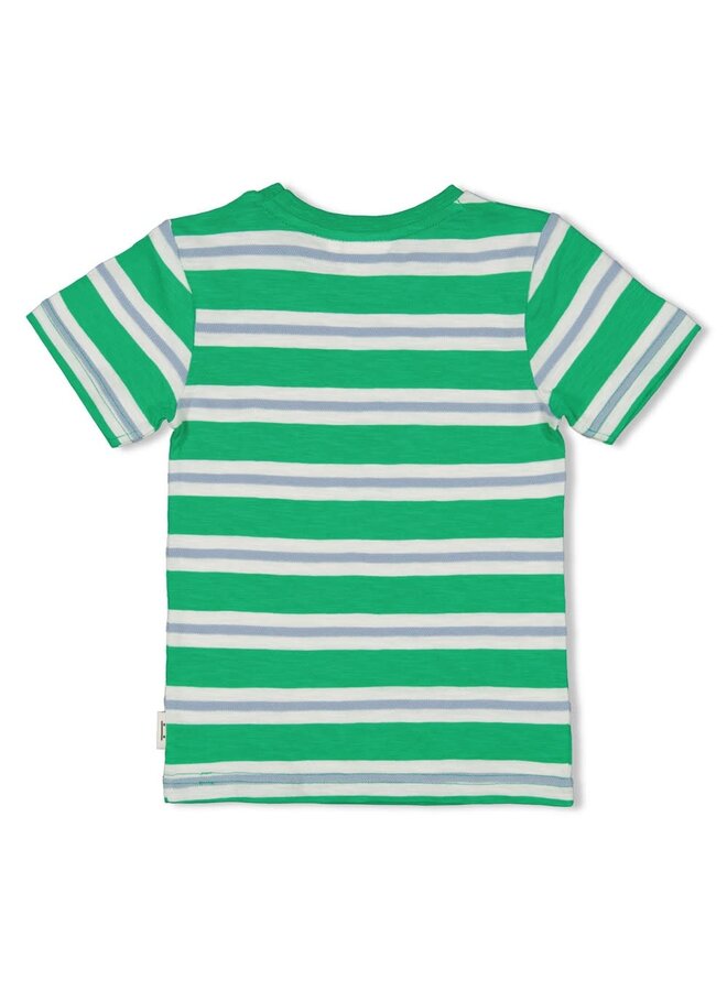 Sturdy - T-shirt Streep Groen - Gone Surfing