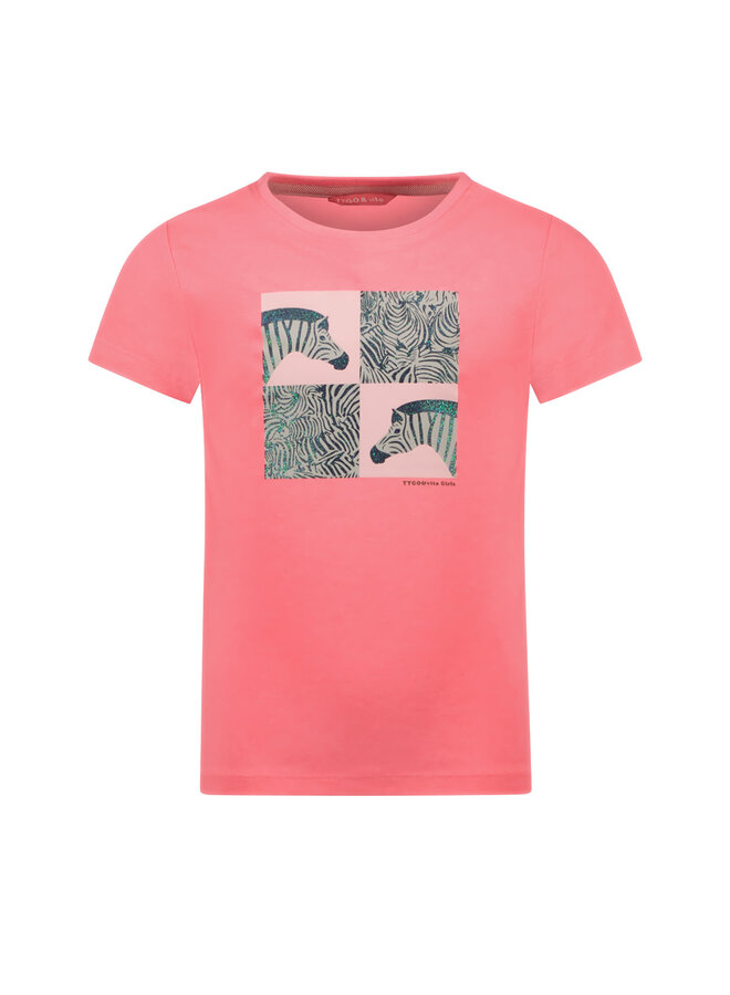 Tygo & Vito - T-shirt Chest Print - Neon Pink