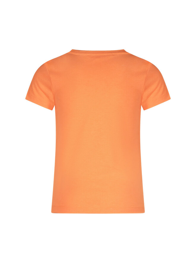 Tygo & Vito - T-shirt Chest Print - Neon Coral