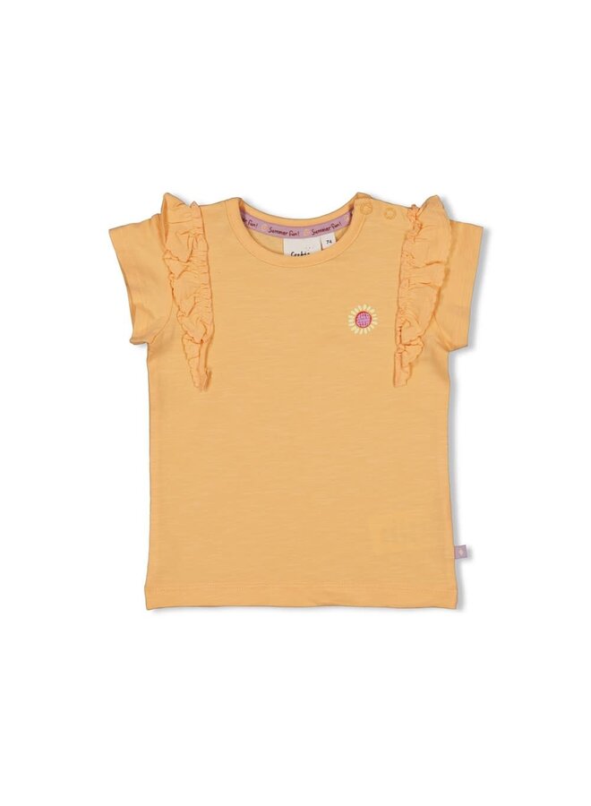 Feetje - T-shirt Ruches Abrikoos - Sunny Side Up